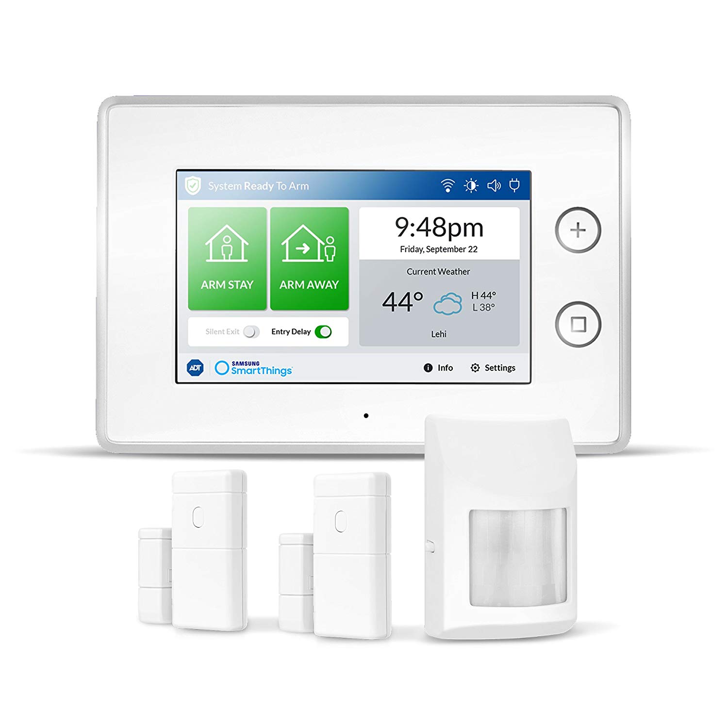 Samsung SmartThings ADT Wireless Home Security Starter Kit with DIY Smart Alarm System Hub, Door and Window Sensors, and Motion Detector - Alexa Compatible (Zigbee, Z-Wave, IP Network Protocols)