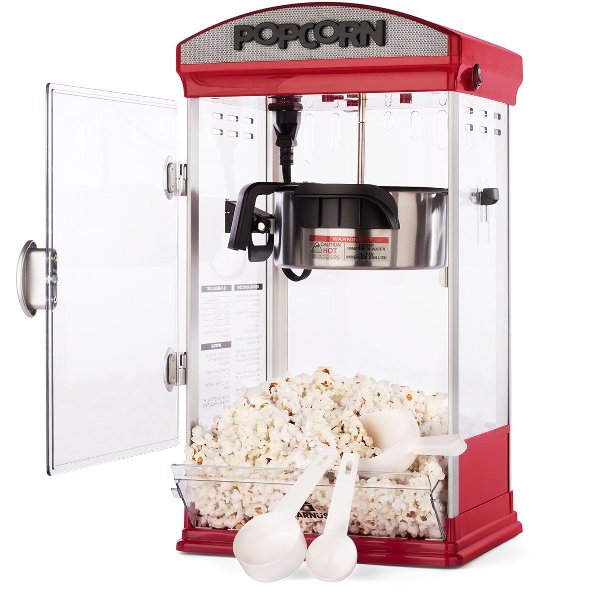 Carnus Home Popcorn Machine | Features Popcorn Maker with Popcorn Scoop, Measuring Cup, & Butter Spoon | 4 ounce Kettle Popper