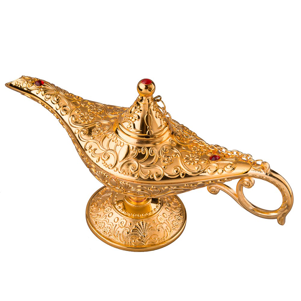 Feyarl Gold Legend Magic Genie Light Lamp Pot Incense Burner with Gift Box for Home Deco (8.6 x 3 x 4.4 inches) …