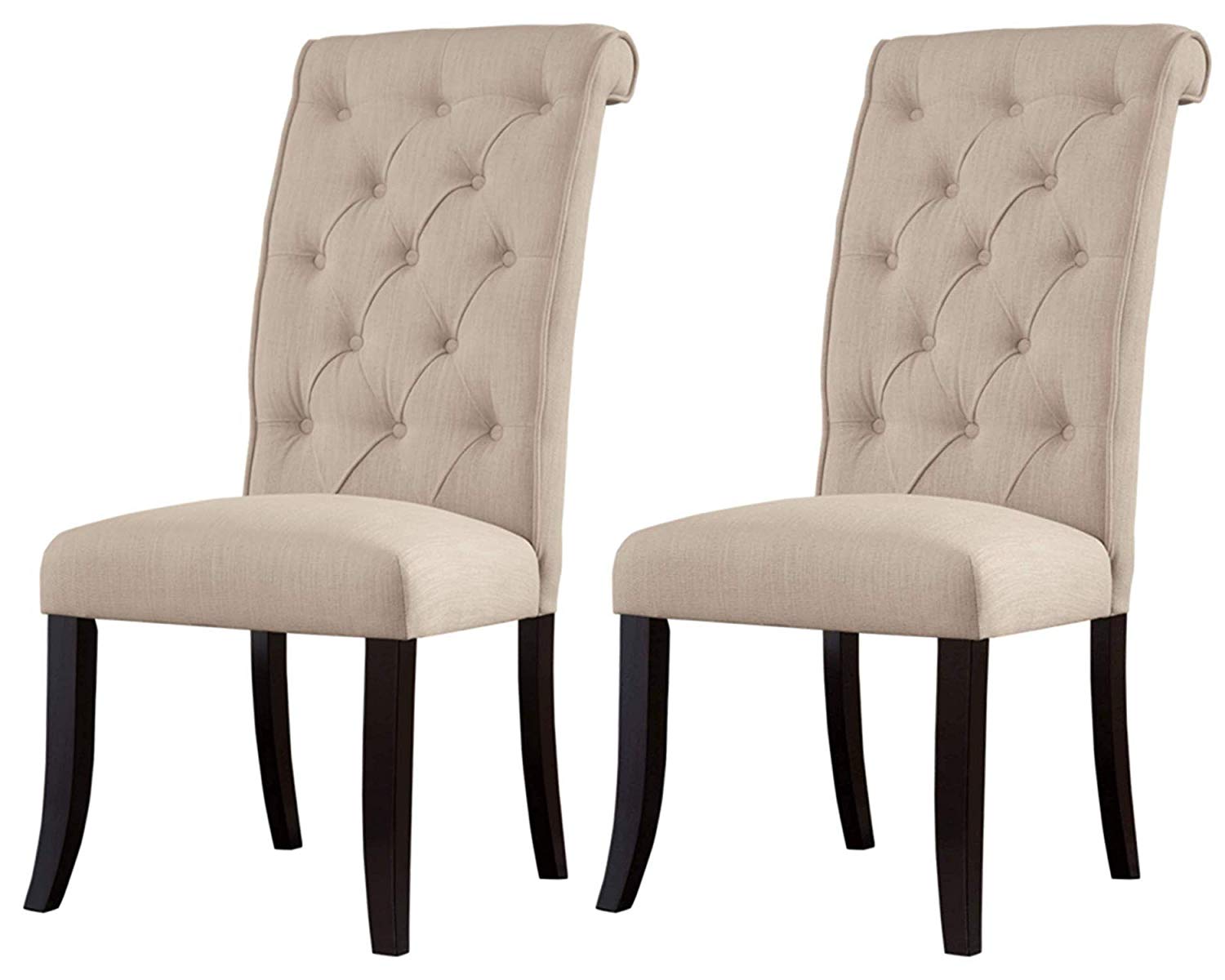 Ashley Furniture Signature Design - Tripton Dining Room Side Chair Set - Upholstered - Vintage Casual - Set of 2 – Linen