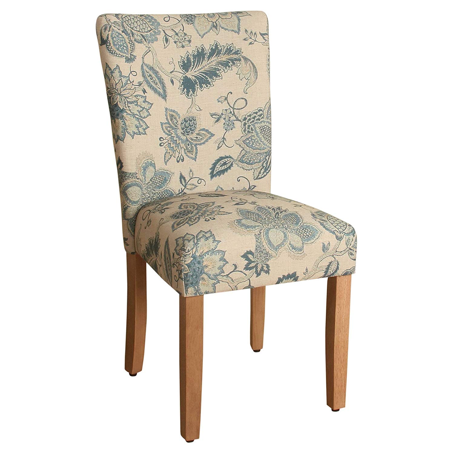 HomePop Parsons Classic Upholstered Accent Dining Chair, Set of 2, Blue Jacobean