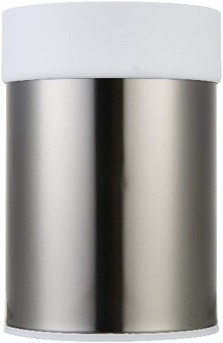 Trash Bin: AmazonBasics Stainless Steel Trash Waste Can with Lid, White