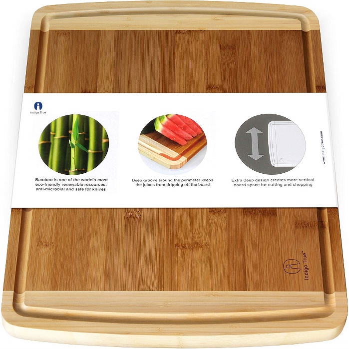 Cutting Board: Large Bamboo Cutting Board for Kitchen