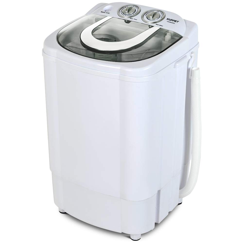 KUPPET Mini Portable Washing Machine for Compact Laundry, 11lbs Capacity, Small Compact Washer with Timer Control Single Translucent Tub