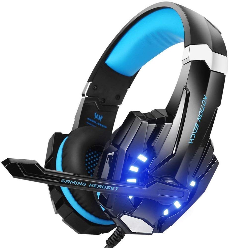 BENGOO G9000 Stereo Gaming Headset for PS4, PC, Xbox One Controller, Noise Cancelling Over Ear Headphones with Mic, LED Light, Bass Surround, Soft Memory...
