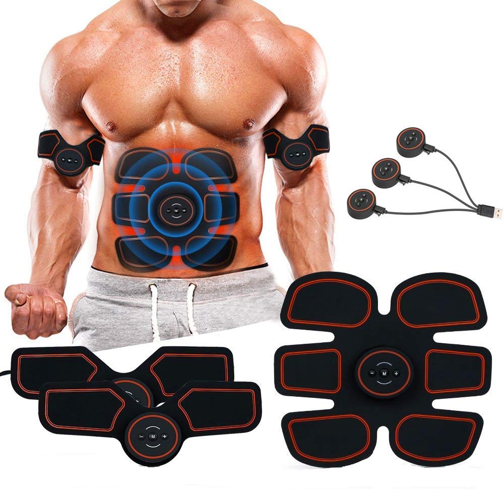 UNOSEKS Abs Stimulator Muscle Toner, Abdominal Toning Belt, USB Charging Portable AB Machine, EMS Training Home Office Fitness Equipment for Abdomen/Arm/Leg...