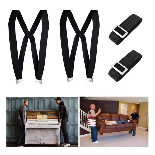Kingmax Moving Straps, 2-Person Lifting, and Moving System - Easily Move, Lift, Carry Furniture, Appliances, Mattresses, Heavy Object Without Back Pain. Great Tool for Moving Supplies (Black)