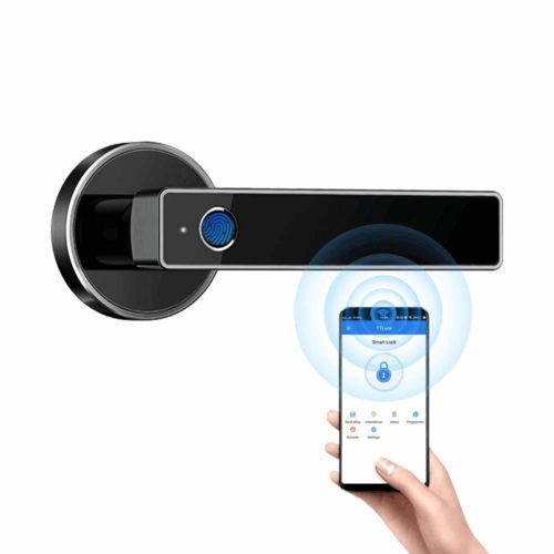 Biometric Fingerprint Door Lock,Security Simplified Door Lever WiFi Bluetooth APP Access Smart Digital Fingerprint Door Handle Lock by Tiffane