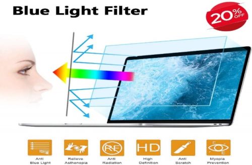 2PC 15.6 in Anti Blue Light Laptop Screen Protector, Anti Glare Filter Film Eye Protection Blue Light Blocking Screen Protector for 15.6" Display 16:9