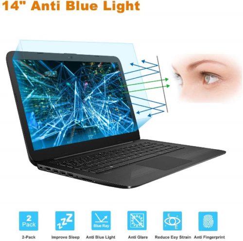 2-Pack 14 Inch Screen Protector -Blue Light and Anti Glare Filter, FORITO Eye Protection Blue Light Blocking & Anti Glare Screen Protector for 14" with 16:9 Aspect Ratio Laptop