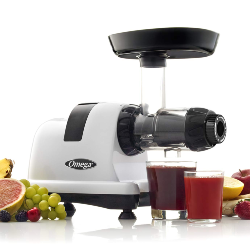Omega J8006HDS Nutrition Center Quiet Dual-Stage Slow Speed Masticating Juicer Makes Fruit and Vegetable 80 Revolutions per Minute High Juice, 200-Watt, Silver