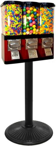 Triple Pod Candy Gumball Vending Machine (Red)