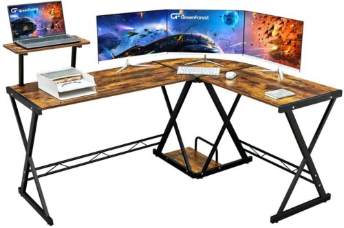 GreenForest L-Shaped Gaming Desk